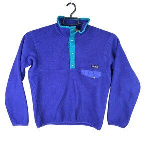 Womens Vintage Patagonia Purple Synchilla Snap-T Fleece Pullover Polyester M